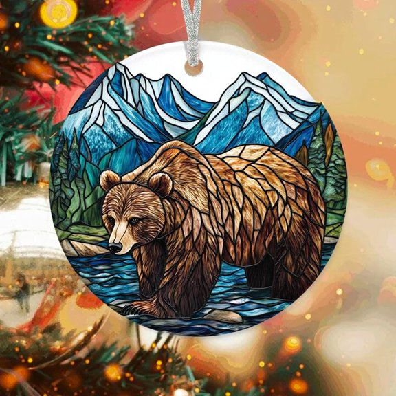 Customized Ornaments Grizzly Bear, Grizzly Bear Ornament, Grizzly Bear Keepsake, Grizzly Bear 3W5iRM (Grizzly Bear 7)