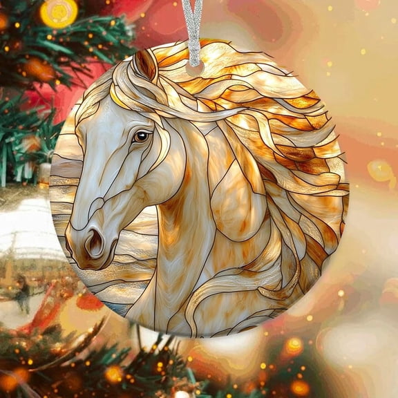 Customized Ornaments Palomino Horse, Palomino Horse Ornament, Palomino Horse Hanging Decor, Palomino Horse for Trees BM7Mnc (Palomino Horse 7)