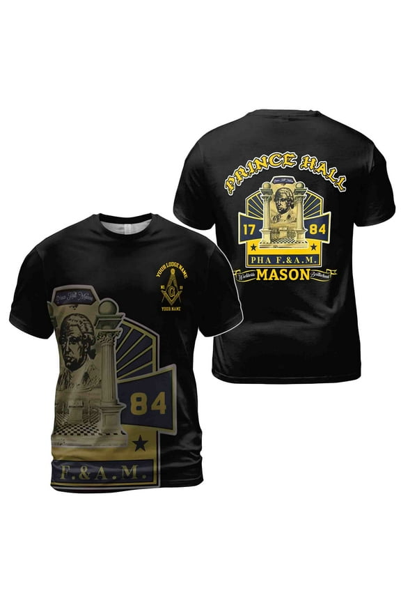 Customized PHA Prince Hall Masonry F.&A.M. Men's T-Shirt S-5XL