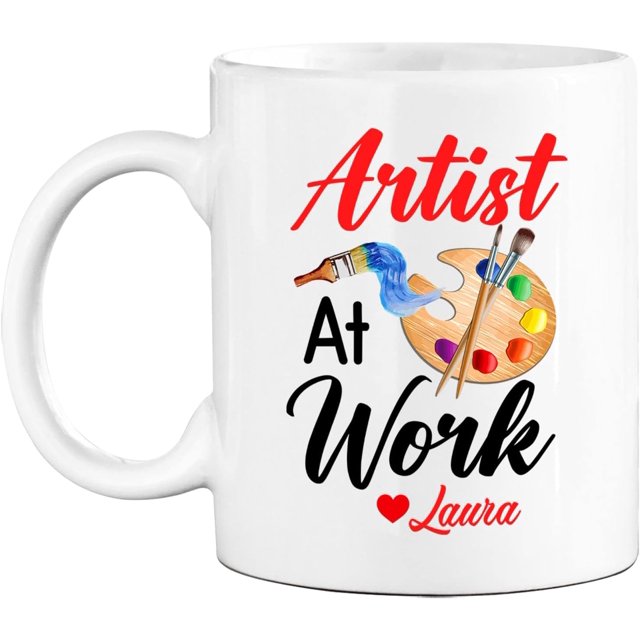 Customized Painter Coffee Cup Personalized Artist At Work Mugs