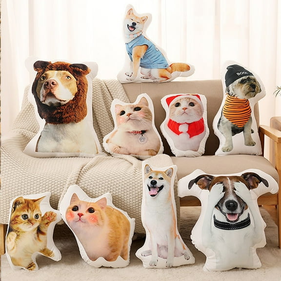 Customized Pet Pillow with Personalized Shape, Featuring Pets/Pictures/Characters - (Double-Sided Printing) C 33-35Cm