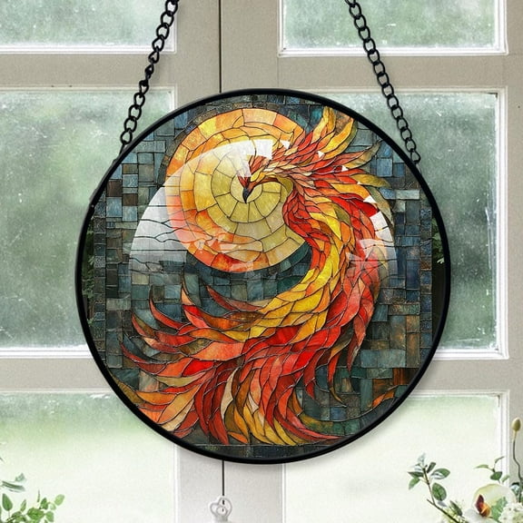 Customized Phoenix Stained Glass, Phoenix Suncatchers, Phoenix Window Hangings, Stained Glass for Home Décor 7IYe0y