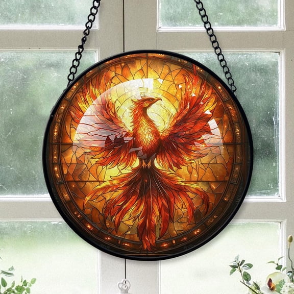 Customized Phoenix Stained Glass, Phoenix Suncatchers, Phoenix Window Hangings, Stained Glass for Home Décor cIBCFr