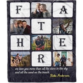 Customized Photo Blanket - Collage Blanket with Text. Make Your Own Fleece Throw Blanket. Gift for Valentine, Anniversary & Birthday. (Photo Blanket 28, 50"X60")