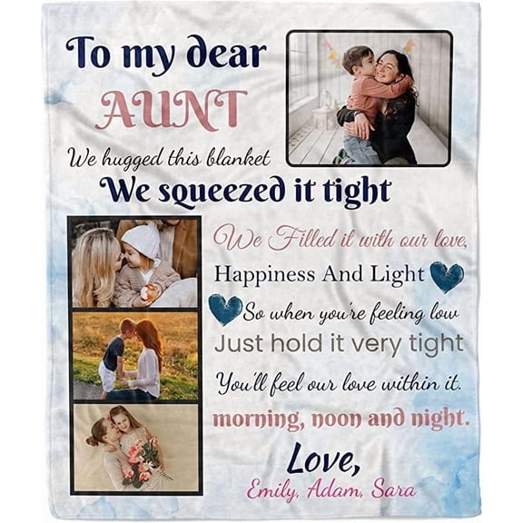 Customized Photo Blanket - Collage Blanket with Text. Make Your Own Fleece Throw Blanket. Gift for Valentine, Anniversary & Birthday. (Photo Blanket 28, 50"X60")