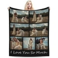 thumbnail image 1 of Customized Photo Blanket for Couples, Personalized Blankets with Name Image Logo Gifts for Husband/Wife, Gift for Wife Husband Her Him Anniversary Wedding, White, 40"x50" Blankets, 1 of 5