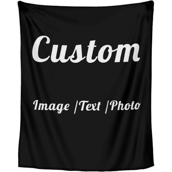 Customized Photo Blanket with Personalized Text and Image for Bed or Couch