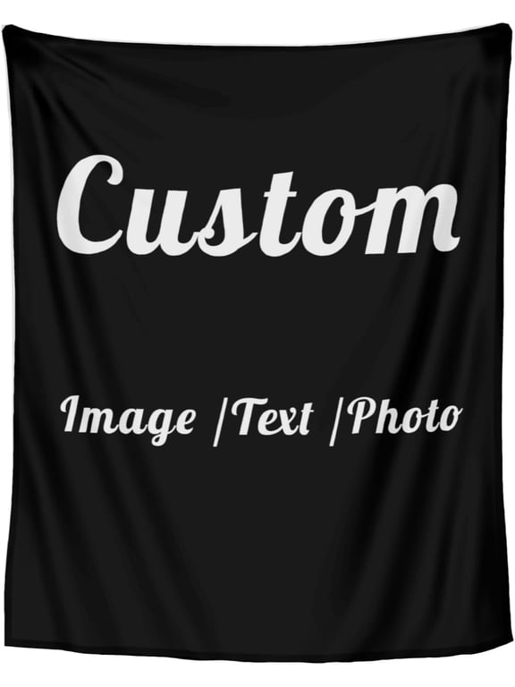 Customized Photo Blanket with Personalized Text and Image for Bed or Couch