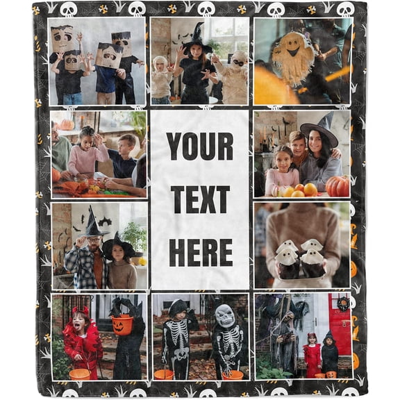 Customized Photo Collage Blanket-Wedding Blanket. Soft Fleece Throw Blanket, Personalized Picture Blanket. Gift for Wedding, Christmas, Birthday & Anniversary.(Photo Blanket- 07, 50" X 60") A Blankets