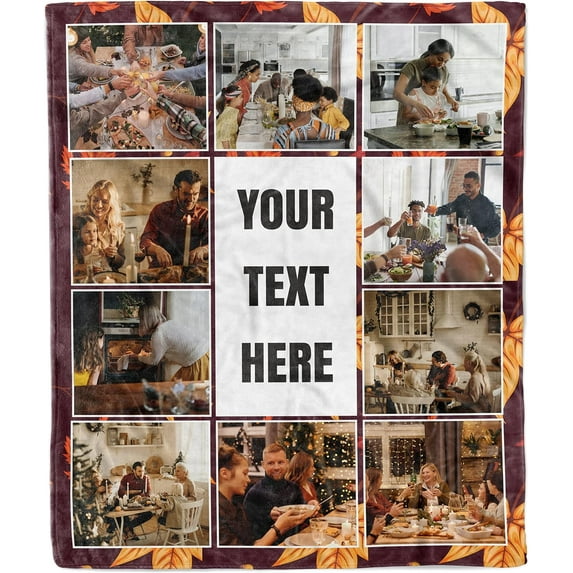 Customized Photo Collage Blanket-Wedding Blanket. Soft Fleece Throw Blanket, Personalized Picture Blanket. Gift for Wedding, Christmas, Birthday & Anniversary.(Photo Blanket- 07, 50" X 60") A Blankets