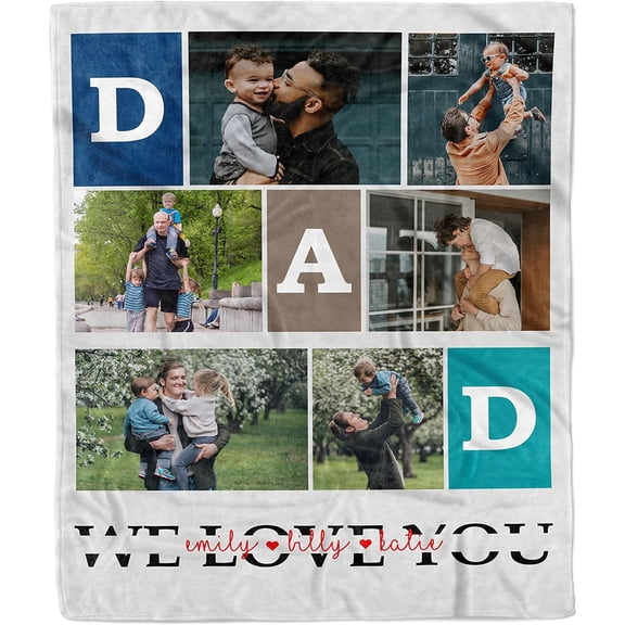 Customized Photo Collage Blanket-Wedding Blanket. Soft Fleece Throw Blanket, Personalized Picture Blanket. Gift for Wedding, Christmas, Birthday & Anniversary.(Photo Blanket- 07, 50" X 60") Blankets