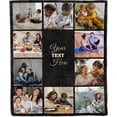 thumbnail image 1 of Customized Photo Collage Blanket-Wedding Blanket. Soft Fleece Throw Blanket, Personalized Picture Blanket. Gift for Wedding, Christmas, Birthday & Anniversary.(Photo Blanket- 07, 50" X 60") Blankets, 1 of 5