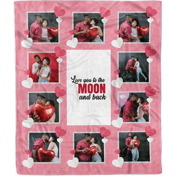 Customized Photo Collage Blanket-Wedding Blanket. Soft Fleece Throw Blanket, Personalized Picture Blanket. Gift for Wedding, Christmas, Birthday & Anniversary.(Photo Blanket- 07, 50" X 60") Blankets