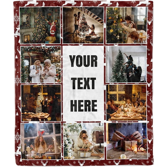 Customized Photo Collage Blanket-Wedding Blanket. Soft Fleece Throw Blanket, Personalized Picture Blanket. Gift for Wedding, Christmas, Birthday & Anniversary.(Photo Blanket- 07, 50" X 60") Blankets