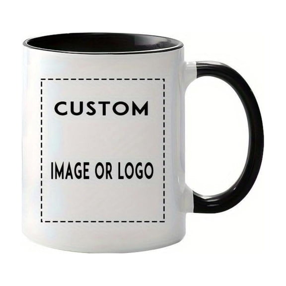 Customized Photo Mug with Personalized Text Upload Your with Different Designs 11 ounces Black and white cup Customize your own photo cup unique and one of a kind