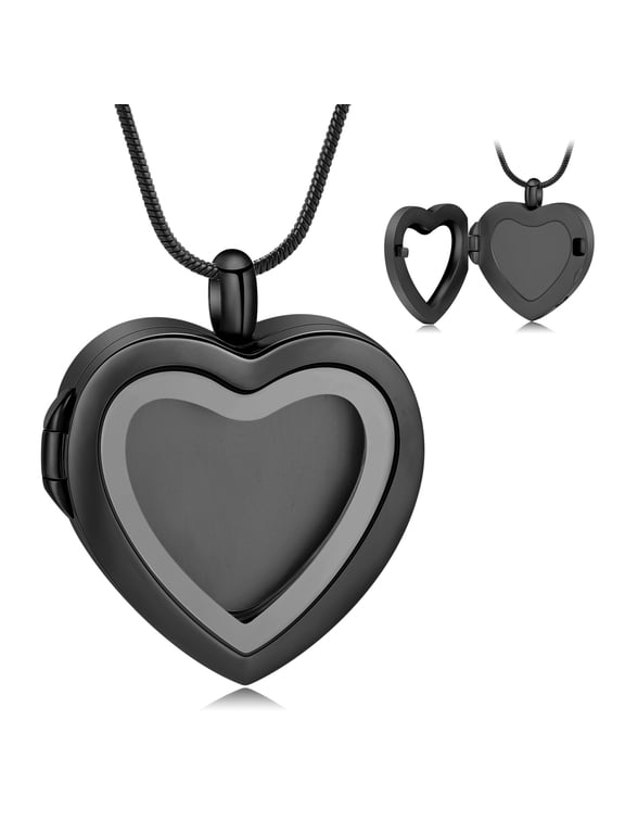Customized Photo Urn Necklace Glass Cremation Jewelry Necklace for Ashes Heart Memorial Lockets Urn Ashes Keepsake