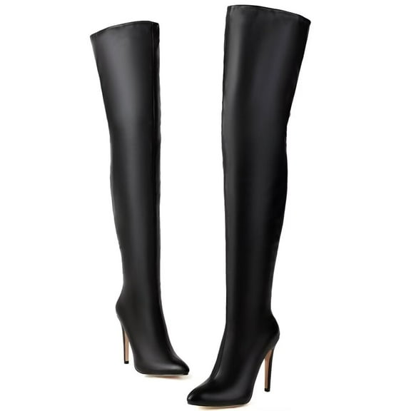 Customized Plus Size Pointed Toe Stiletto High Heel Thigh High Boots Women's Over the Knee Boots
