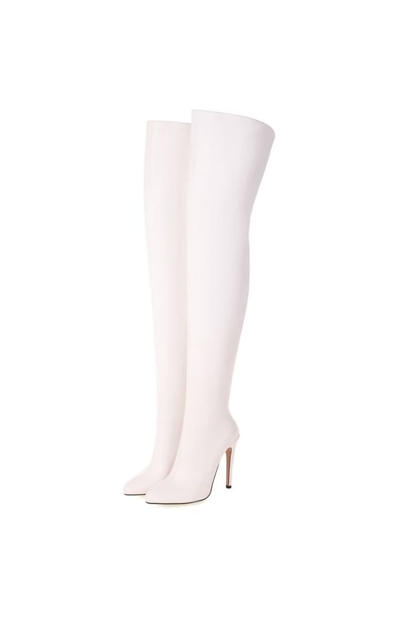 Customized Plus Size Pointed Toe Stiletto High Heel Thigh High Boots Women's Over the Knee Boots