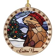 Customized Prairie Dog Stained Glass Sun Catcher, Prairie Dog Ornament, Prairie Dog Christmas Keepsake, Prairie Dog Christmas Hanging Decor. LmcSbY Prairie Dog 7