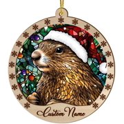 Customized Prairie Dog Stained Glass Sun Catcher, Prairie Dog Ornament, Prairie Dog Christmas Keepsake, Prairie Dog Christmas Hanging Decor. PQclZm Prairie Dog 16