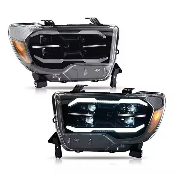 Customized Projector Led Headlights for 2007-2013 Toyota Tundra Sequential Turn Signal, DRL W/Dynamic Animation
