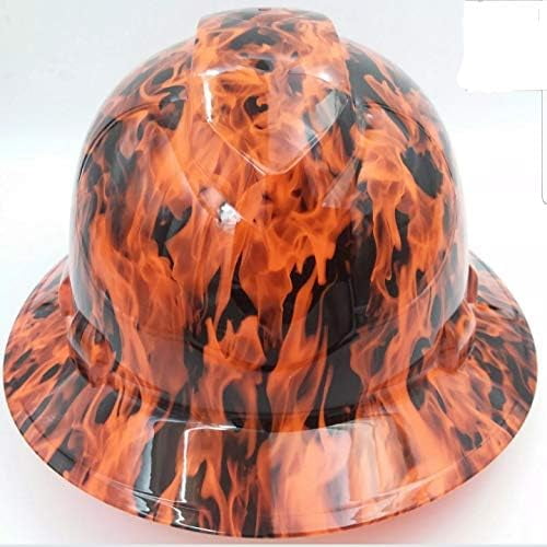 Customized Pyramex Full Brim Hi Vis Orange Wicked Fire Hard Hat with Ratcheting Suspension$$Tools & Hardware Other
