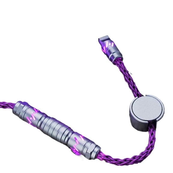 Customized RGB Light-emitting Single-crystal Copper Aviation Plug Cable with Hollow Design, 8K Magnetic Shaft Keyboard Data Cable, Charging Cable