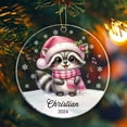 thumbnail image 1 of Customized Raccoon Ornament for Christmas Tree, Personalized Raccoon Acrylic Ornament with Name & Year, Gifts for Raccoon Lovers, Raccoon Wearing Santa Hat Acrylic Ornament for Family Member wHJHRk, 1 of 6