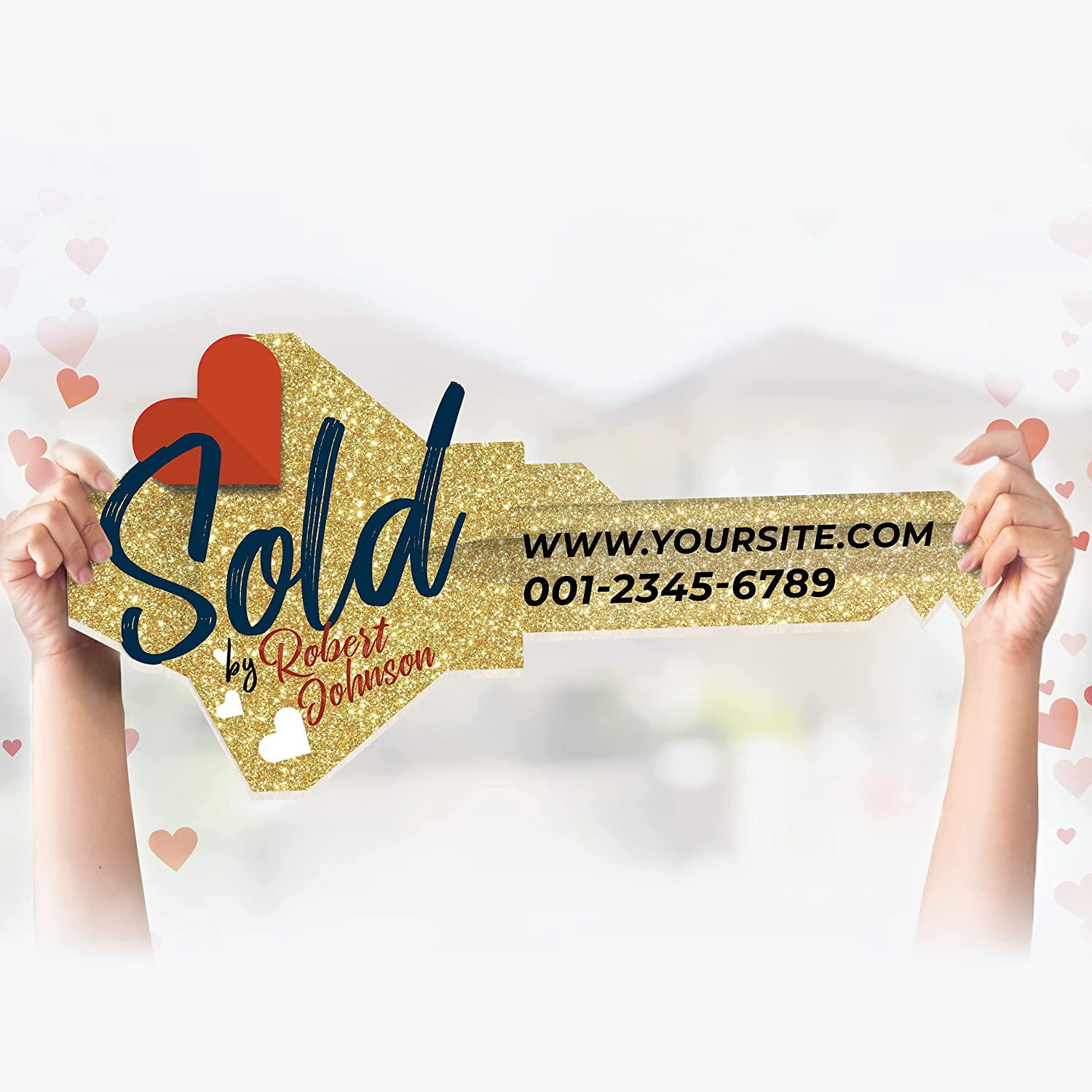 Customized Real Estate Sold Key Prop Personalized Giant Key Sign For