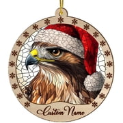 Customized Red Tailed Hawk Christmas Ornaments, Red Tailed Hawk Christmas Suncatcher, Red Tailed Hawk Stained Glass Ornaments, Red Tailed Hawk Xmas Decorations. 832m9r Red Tailed Hawk 39
