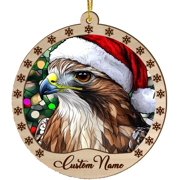 Customized Red Tailed Hawk Christmas Ornaments, Red Tailed Hawk Christmas Suncatcher, Red Tailed Hawk Stained Glass Ornaments, Red Tailed Hawk Xmas Decorations. 6RQKYb Red Tailed Hawk 12