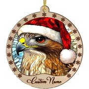 Customized Red Tailed Hawk Christmas Ornaments, Red Tailed Hawk Christmas Suncatcher, Red Tailed Hawk Stained Glass Ornaments, Red Tailed Hawk Xmas Decorations. 1z1O0a Red Tailed Hawk 50