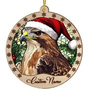 Customized Red Tailed Hawk Christmas Ornaments, Red Tailed Hawk Christmas Suncatcher, Red Tailed Hawk Stained Glass Ornaments, Red Tailed Hawk Xmas Decorations. gK7M1L Red Tailed Hawk 10