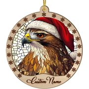 Customized Red Tailed Hawk Christmas Ornaments, Red Tailed Hawk Christmas Suncatcher, Red Tailed Hawk Stained Glass Ornaments, Red Tailed Hawk Xmas Decorations. vb4cgh Red Tailed Hawk 79