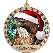 Customized Red Tailed Hawk Christmas Ornaments, Red Tailed Hawk Christmas Suncatcher, Red Tailed Hawk Stained Glass Ornaments, Red Tailed Hawk Xmas Decorations. o8kNpM Red Tailed Hawk 7