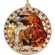 Customized Red Tailed Hawk Christmas Ornaments, Red Tailed Hawk Christmas Suncatcher, Red Tailed Hawk Stained Glass Ornaments, Red Tailed Hawk Xmas Decorations. 5zYPiM Red Tailed Hawk 38