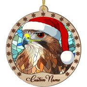 Customized Red Tailed Hawk Christmas Ornaments, Red Tailed Hawk Christmas Suncatcher, Red Tailed Hawk Stained Glass Ornaments, Red Tailed Hawk Xmas Decorations. cIUvwd Red Tailed Hawk 11