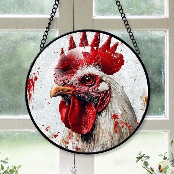 Customized Rooster Christmas Stained Glass, Rooster for Christmas Tree, Rooster Christmas Dcor, Ornament 2025 7v5OqC