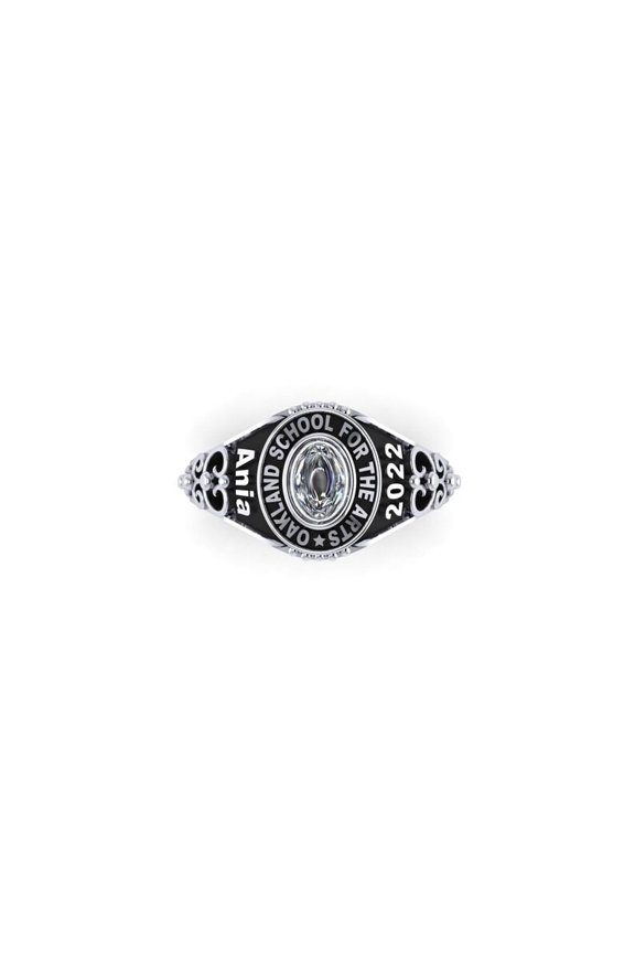 Customized School Name Year Inside Engraving Personalized Commemorative Ring For Students 925 Sterling Silver