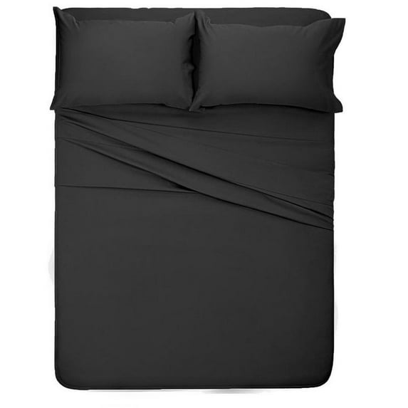 Customized Sheet Set For RV Camper Full Size (49x74) Solid Black easy to fit in RV-mattress - 600 Thread Count 100% Cotton By The Great American Store
