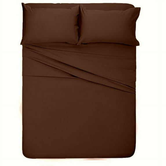 Customized Sheet Set For RV Camper Full XL Size (53x79) Solid Chocolate easy to fit in RV-mattress - 600 Thread Count 100% Cotton By The Great American Store