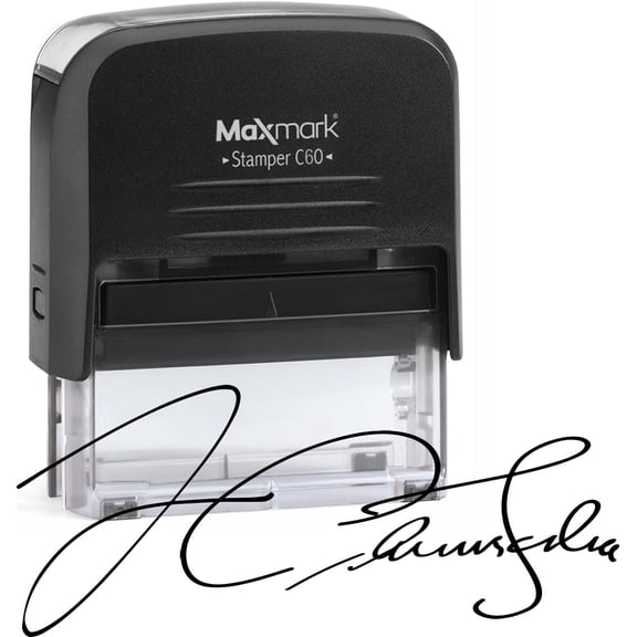 Customized Signature Stamp - XX-Large Size -Self-Inking Stamp Customized with Your Signature - Choose from 15 Ink Colors