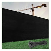 Customized Size Fence Screen Privacy Screen Black 6 x 11 - Grade 170 GSM - Heavy Duty - Cable Zip Ties Included 6 x 11 Custom Made Size