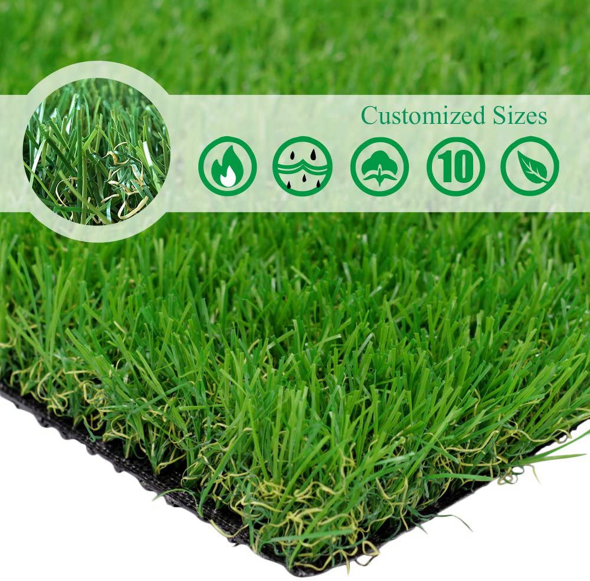 Customized Sizes Realistic Artificial Grass Turf 2FTX23FT(46 Square FT ...