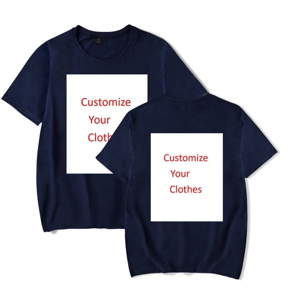Customized Solid Color T-Shirt Crewneck Short Sleeve Men Women's Harajuku Tee Clothes
