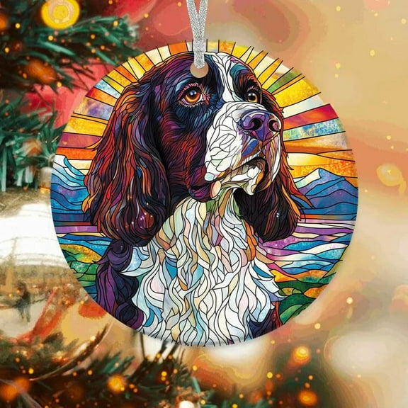 Customized Springer Spaniel Dog Ornaments 2025, Springer Spaniel Dog for Christmas 2025, Springer Spaniel Dog Suncatcher, Christmas Tree Ornament 8DmkET