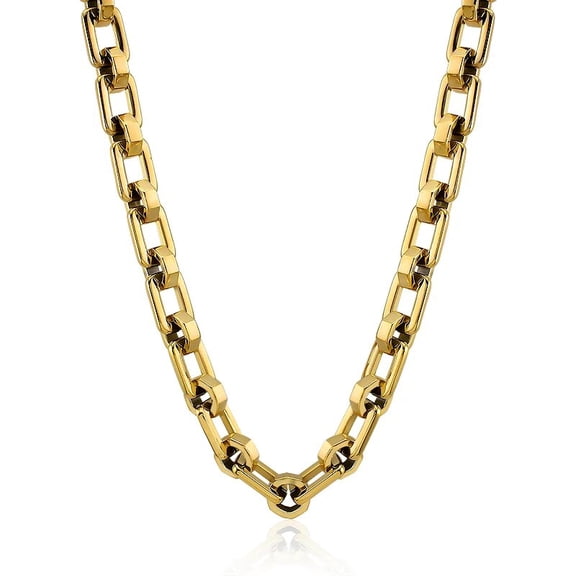 Customized Stainless steel Necklace 46cm Classical Hexagons and squares Link Gold & Silver Chain collares Jewelry Long pendants Chokers Necklaces envio gratis