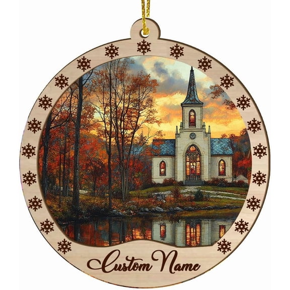Customized Suncatcher Church, Church Ornament, Church Decor, Church for Trees - 2058TG20 ROtdVS (Church 15)