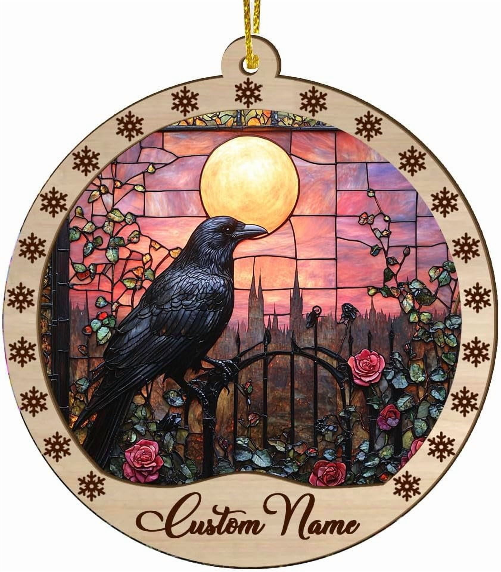 Customized Suncatcher Crow Crow Ornament Crow Decorations Crow Customized Suncatcher Crow Crow Ornament Crow Decorations Crow