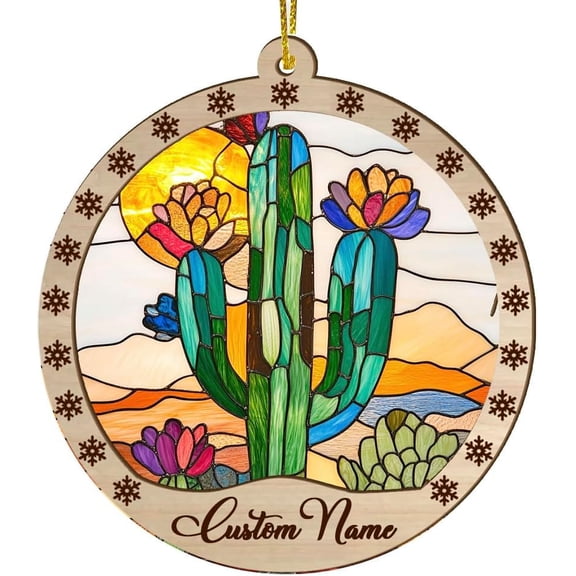 Customized Suncatcher Desert Cactus, Desert Cactus Ornament, Desert Cactus Present Ideas, Desert Cactus for Trees tnf4Lf (Desert Cactus 1)